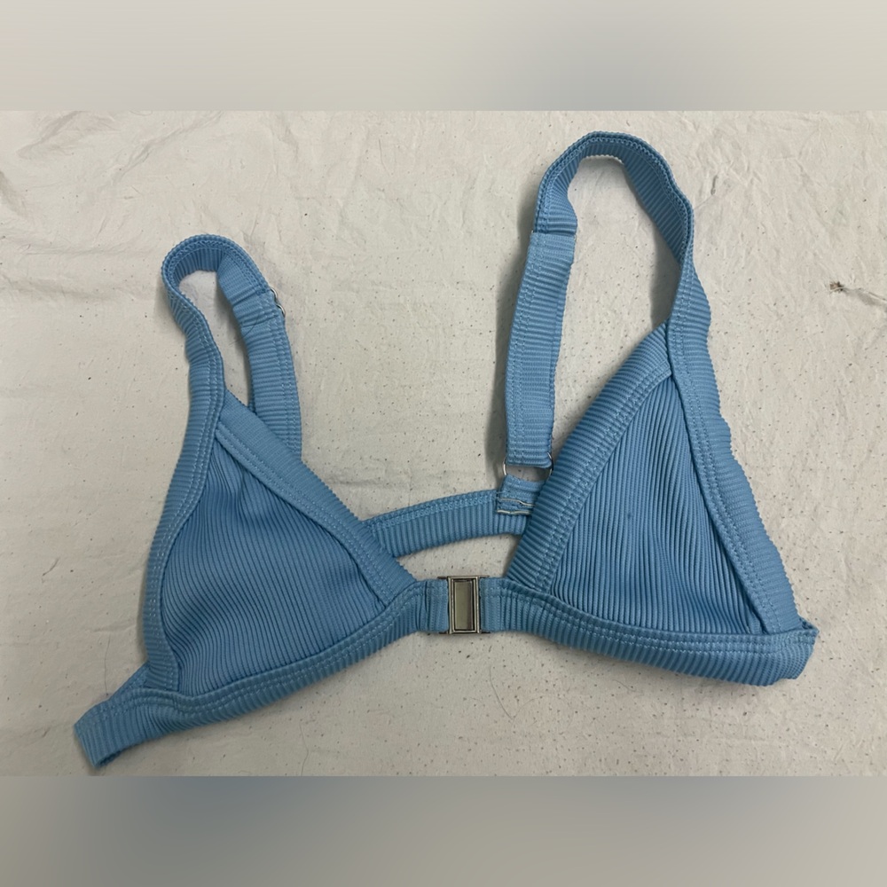 ZAFUL blue ribbed bikini top size 4